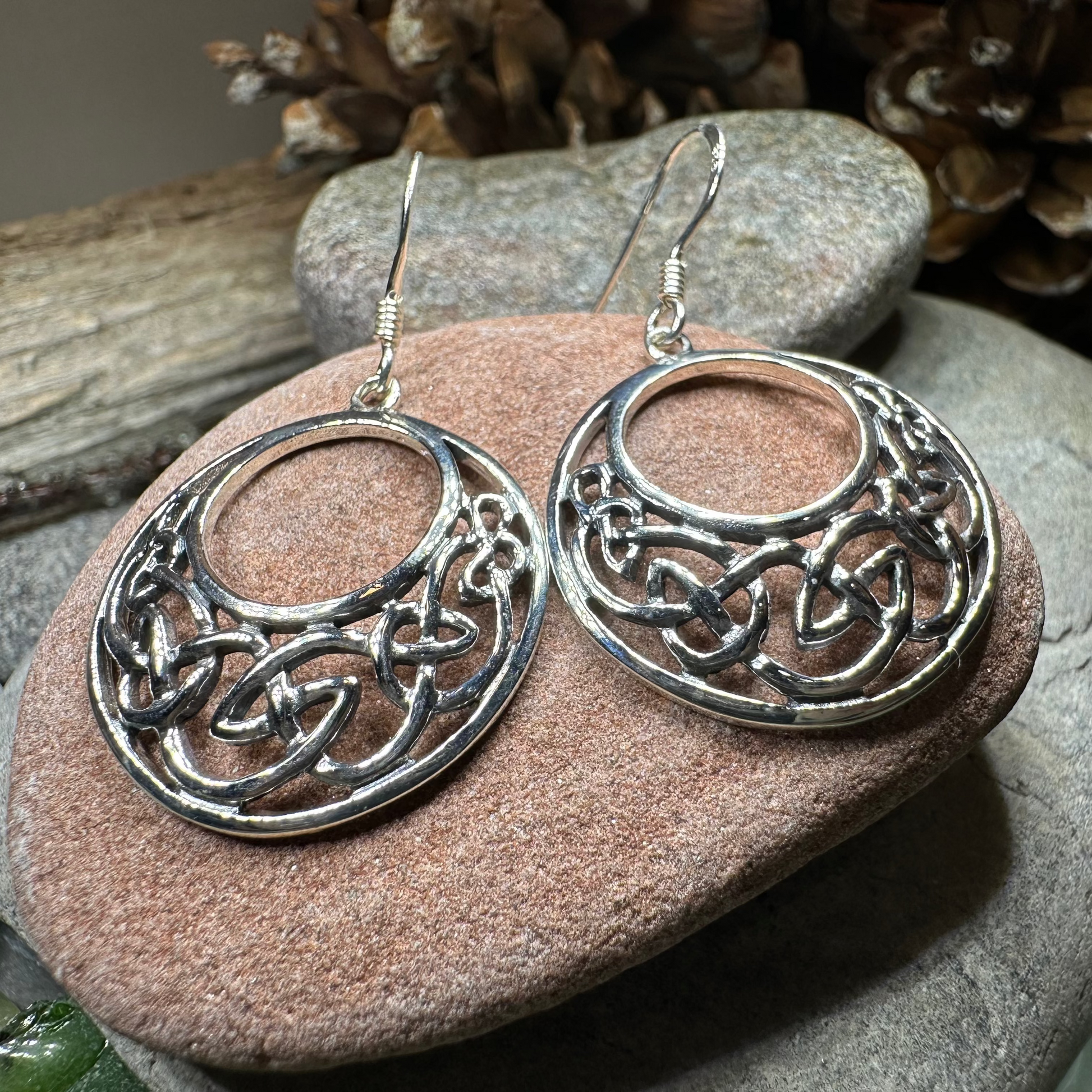 Evanora Celtic Knot Earrings in Sterling Silver — view 6