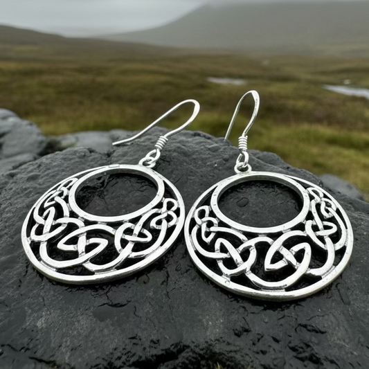 Evanora Celtic Knot Earrings in Sterling Silver
