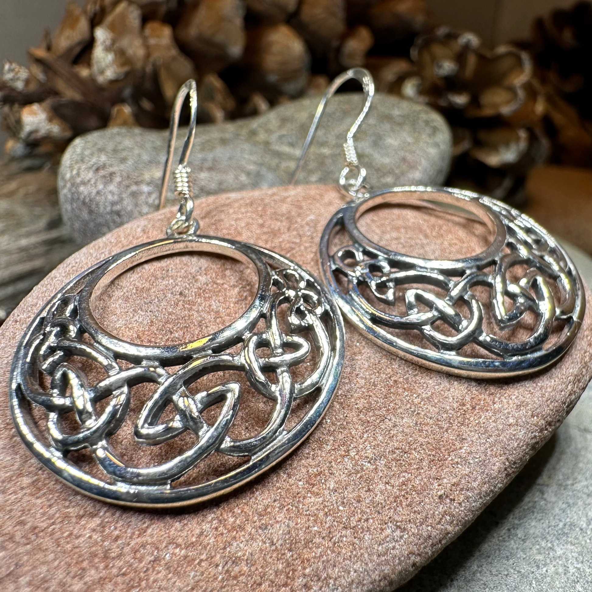 Evanora Celtic Knot Earrings in Sterling Silver — view 4