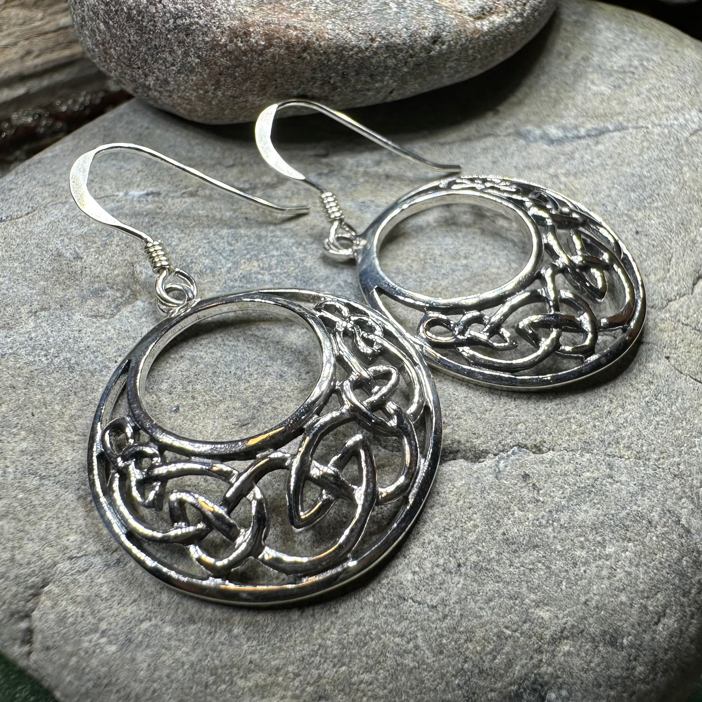 Evanora Celtic Knot Earrings in Sterling Silver — view 3