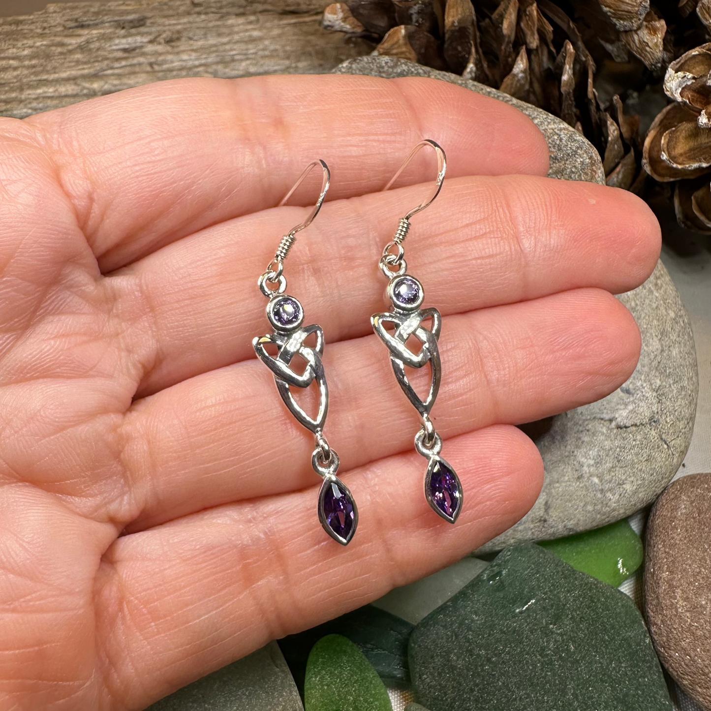 Holyrood Celtic Knot Earrings in Sterling Silver