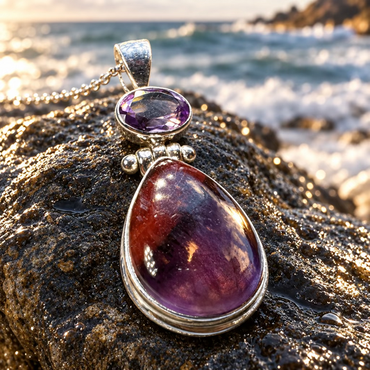 Celtic Amethyst Dusk Necklace — view 11