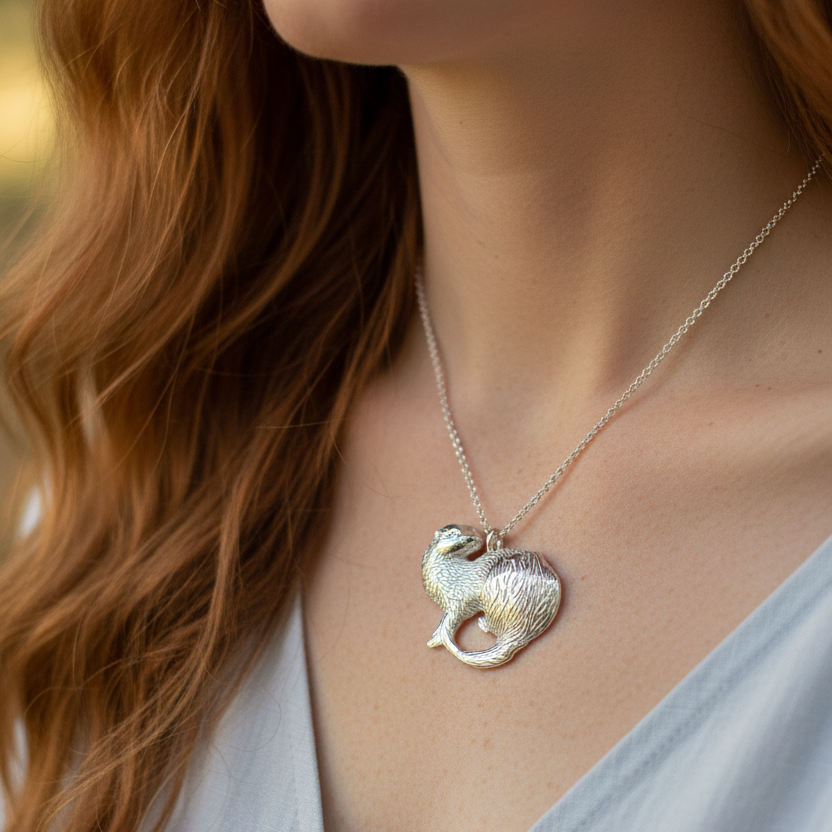 Dratsie Scottish Otter Necklace - Handmade in Scotland