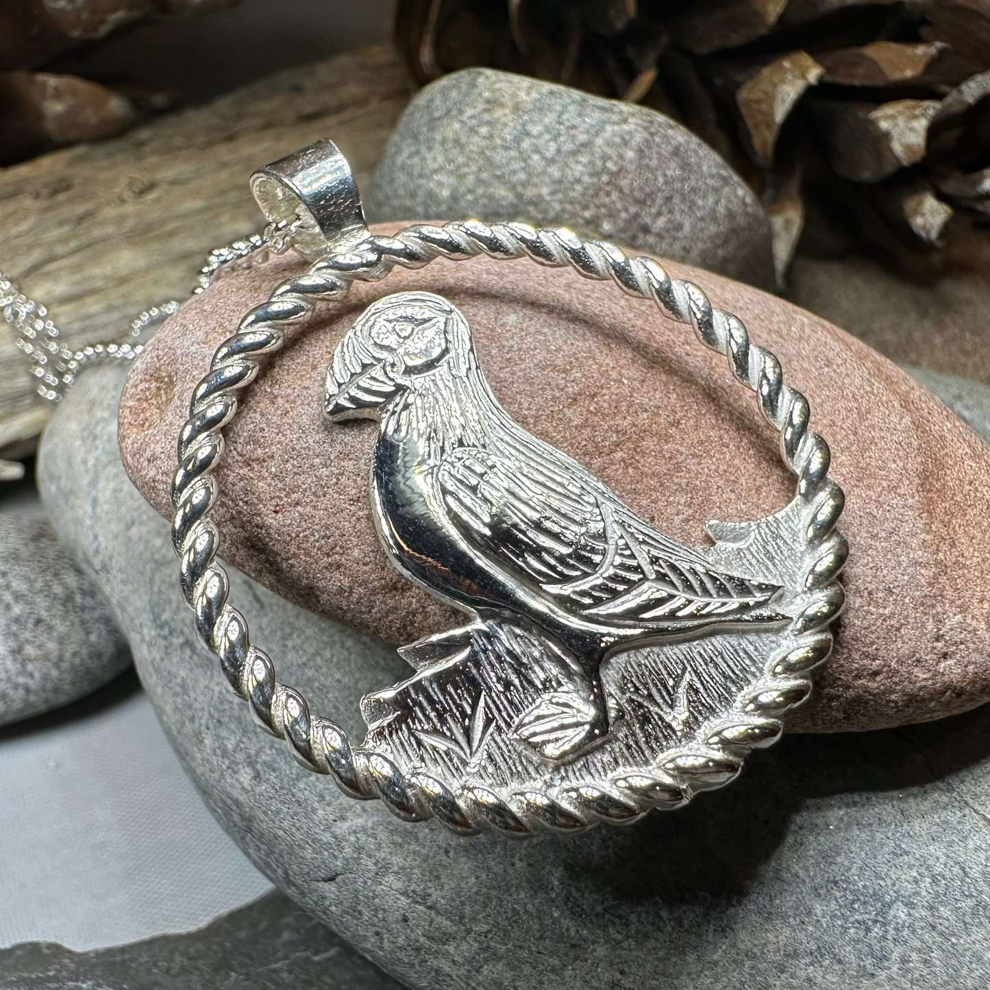 Orkney Puffin Necklace - Handmade in Scotland — view 9