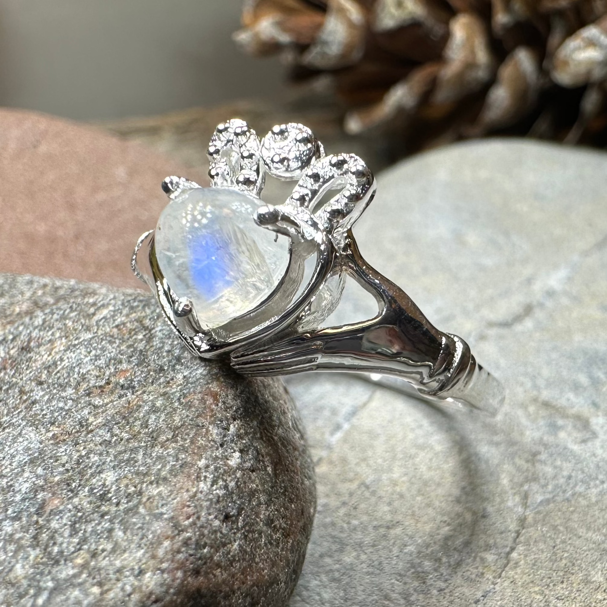 Orecchini Luna Celtica In Argento 925 Con Pietra Di Luna – VONALA Ipoallergenici