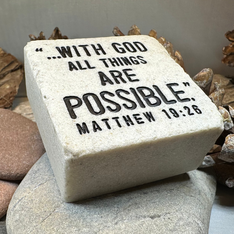 Load image into Gallery viewer, With God Bible Quote Standing Stone

