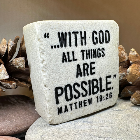 Load image into Gallery viewer, With God Bible Quote Standing Stone
