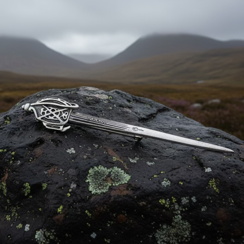 Culloden Sword Kilt Pin - Handmade in Scotland in pewter