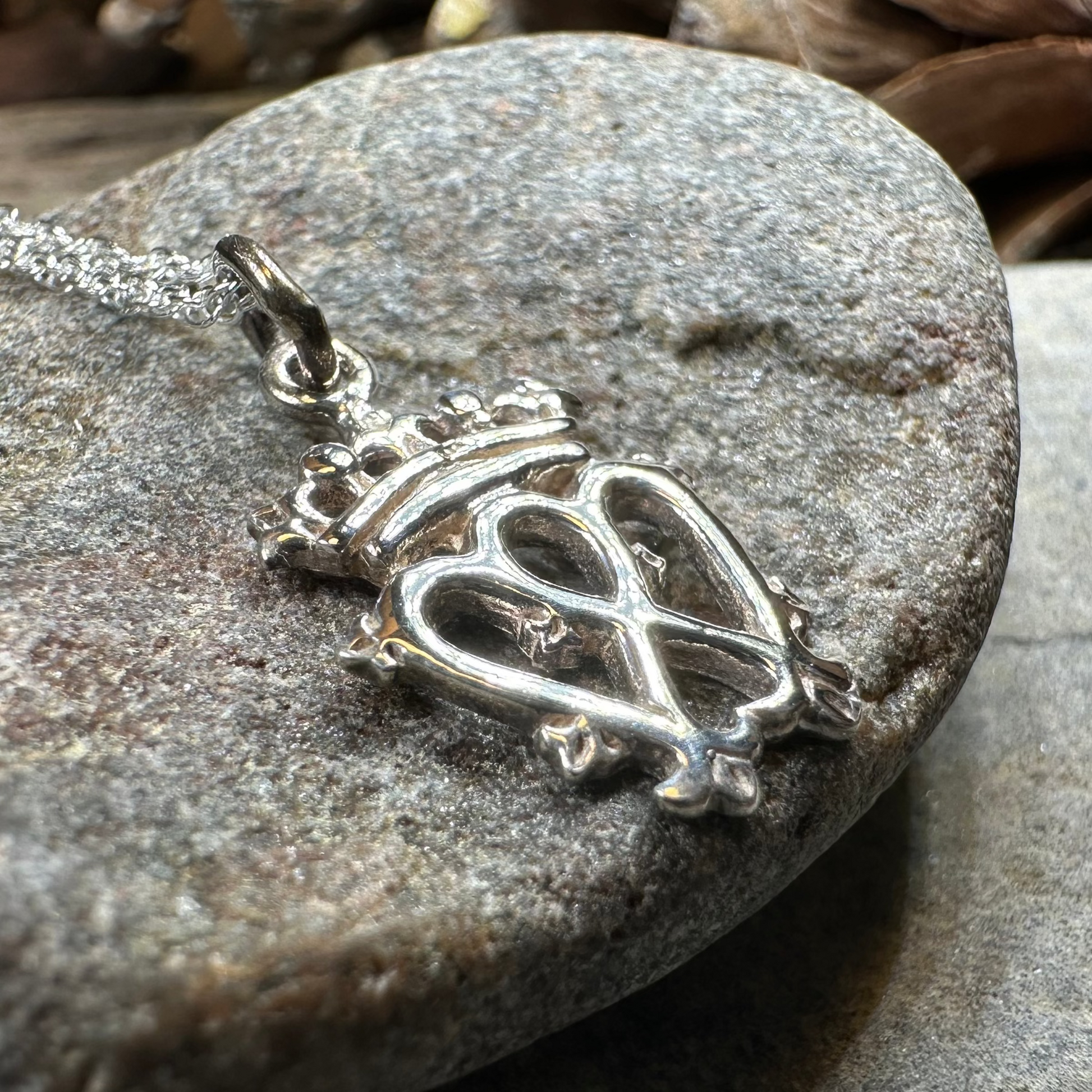 Petite Luckenbooth Necklace in sterling silver