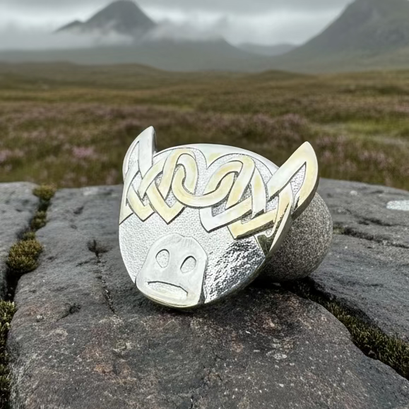 Highland Cow Pin - Handmade in Scotland — view 3