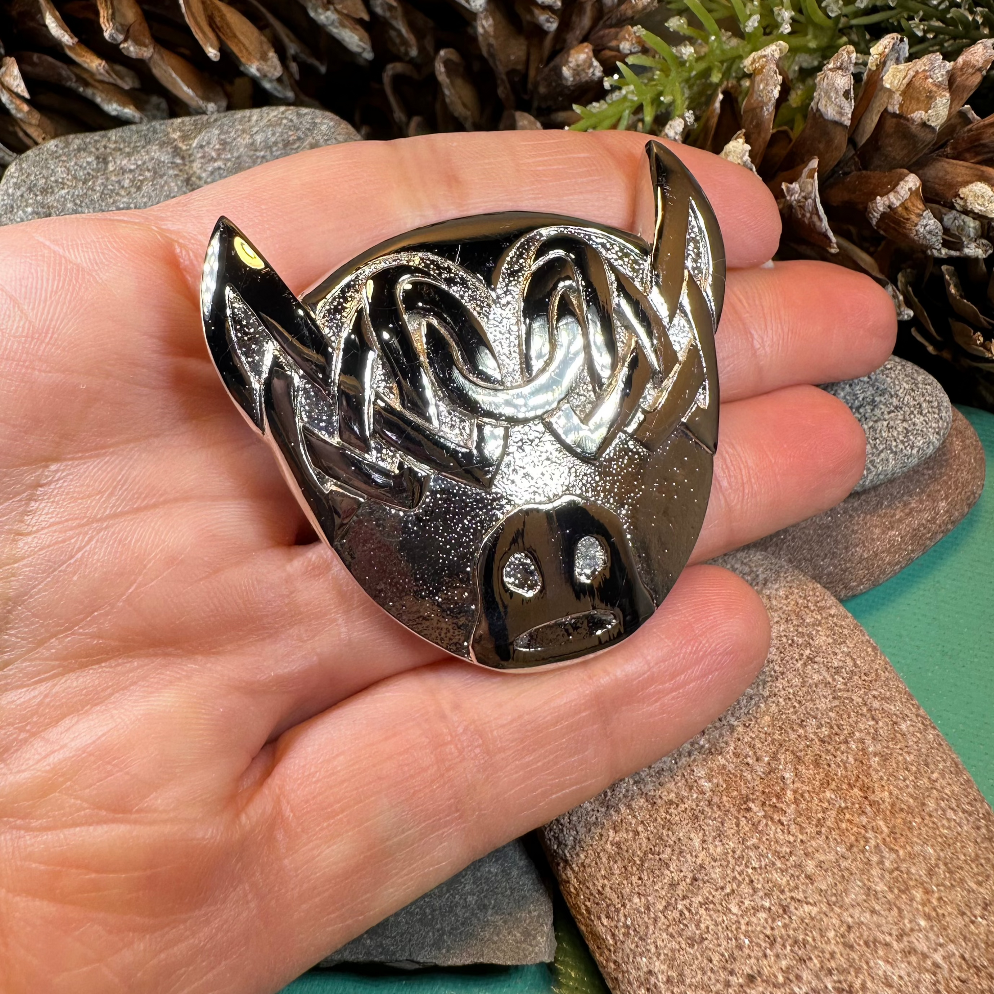 Highland Cow Pin - Handmade in Scotland — view 5