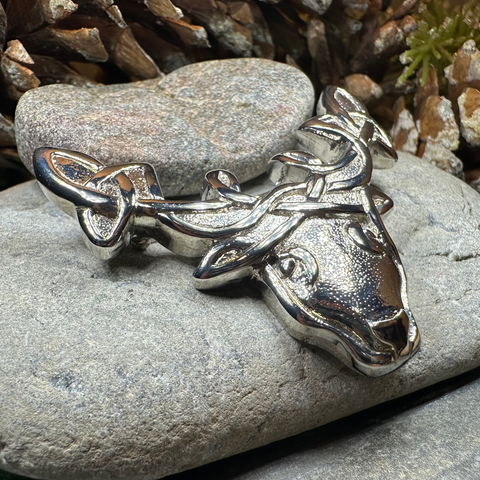 Load image into Gallery viewer, Celtic Tradition Stag Brooch
