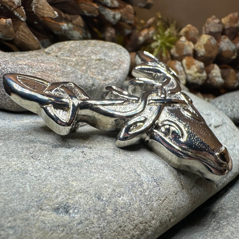 Load image into Gallery viewer, Celtic Tradition Stag Brooch
