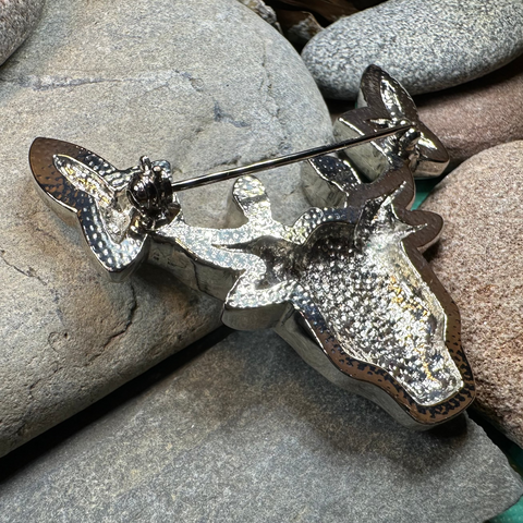 Load image into Gallery viewer, Celtic Tradition Stag Brooch
