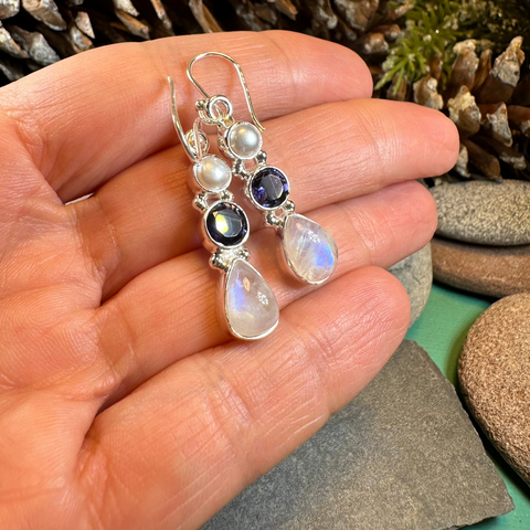 Load image into Gallery viewer, Ava Moonstone Earrings for Women
