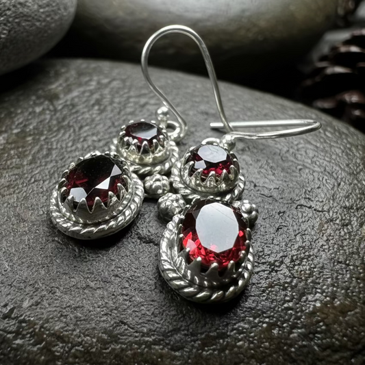 Garnet Romantic Earrings for Women
