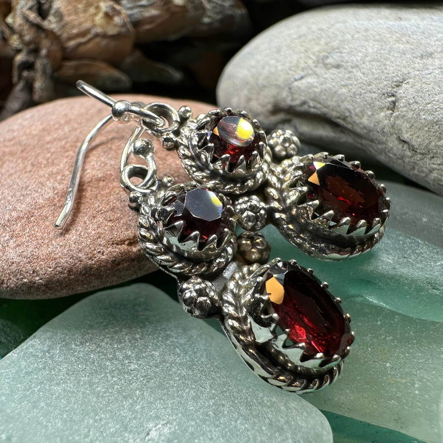 Garnet Romantic Earrings for Women