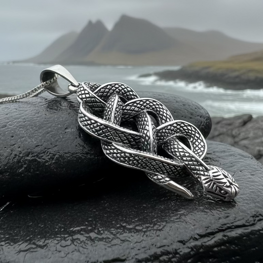 Alchemy Celtic Snake Necklace in Sterling Silver