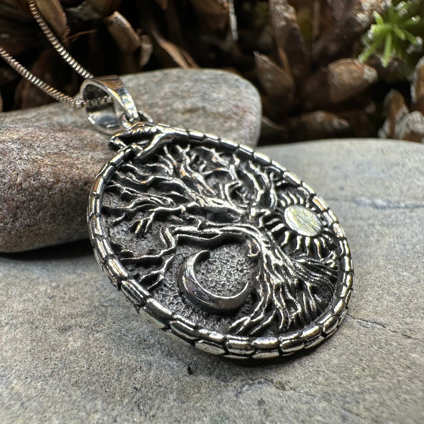 Celestial Tree of Life Necklace in Sterling Silver