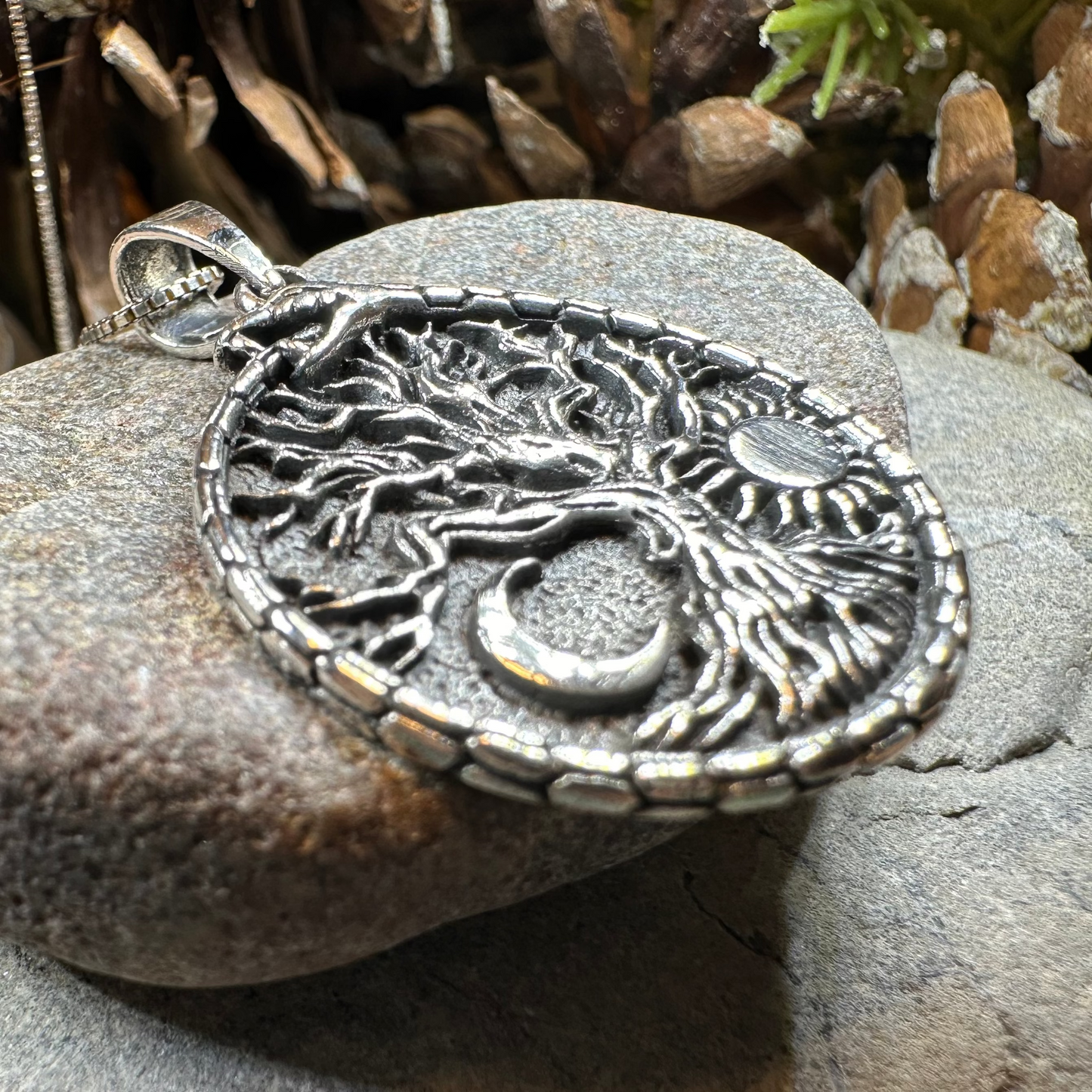 Celestial Tree of Life Necklace in Sterling Silver