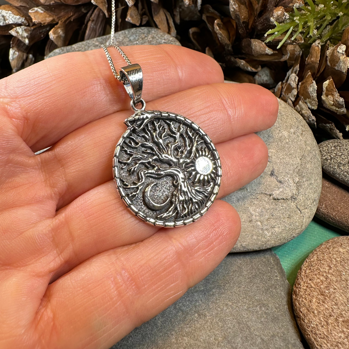 Celestial Tree of Life Necklace in Sterling Silver