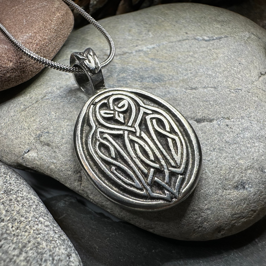 Celtic Owl Pewter Necklace