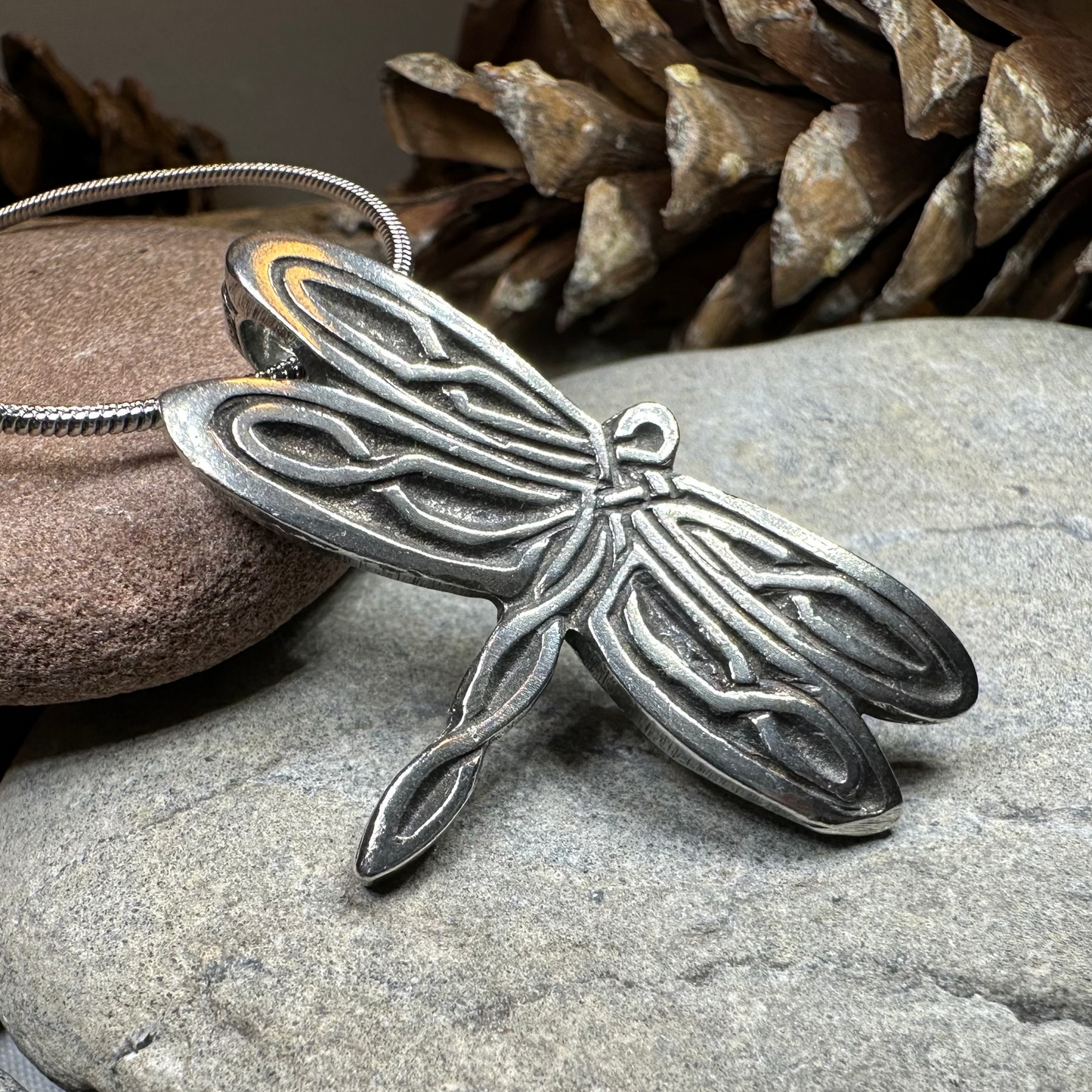 Celtic Dragonfly Pewter Necklace — view 6