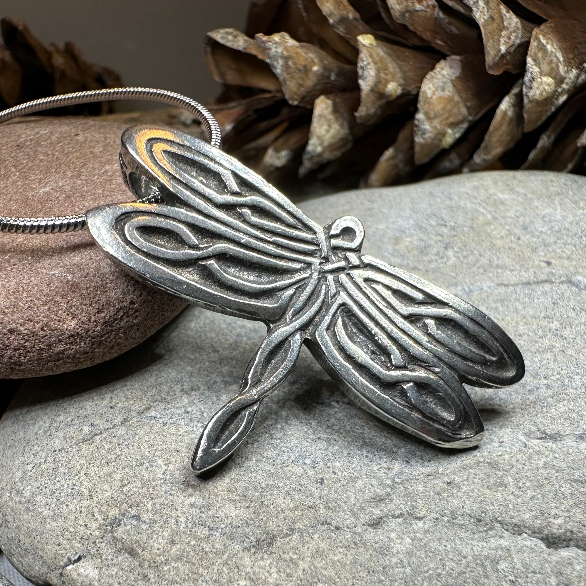 Celtic Dragonfly Pewter Necklace — view 6