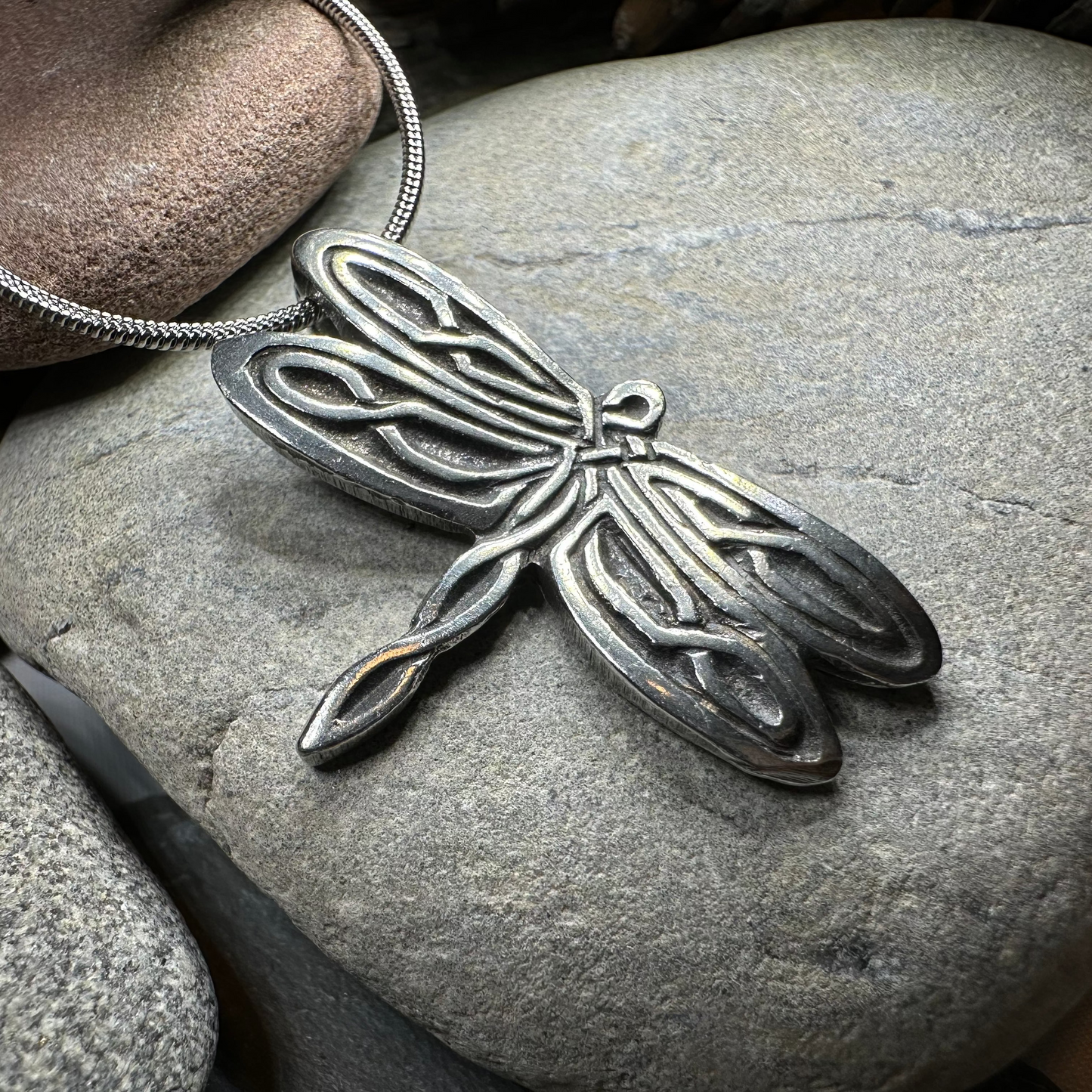 Celtic Dragonfly Pewter Necklace — view 8