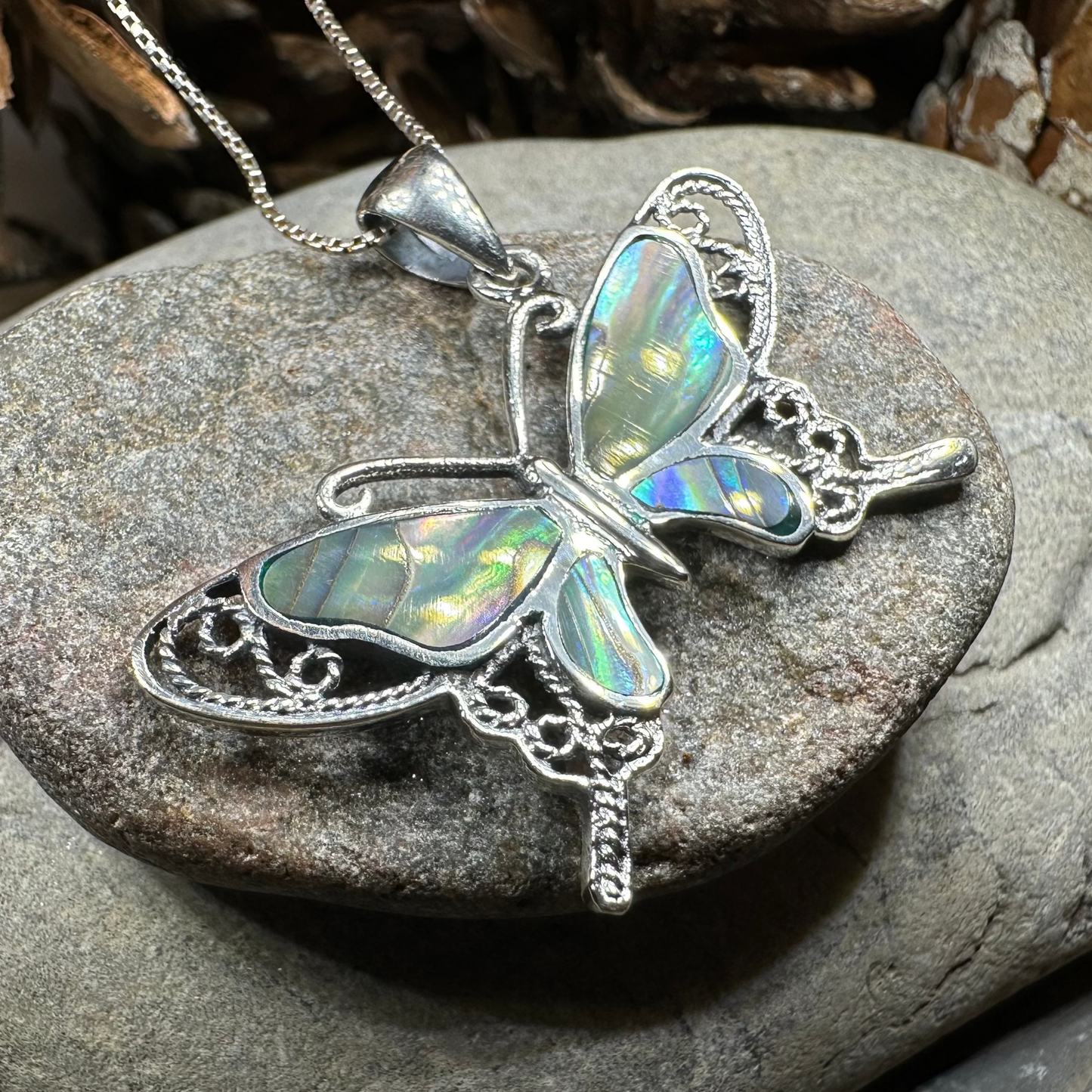 Adeliza Butterfly Necklace in Sterling Silver