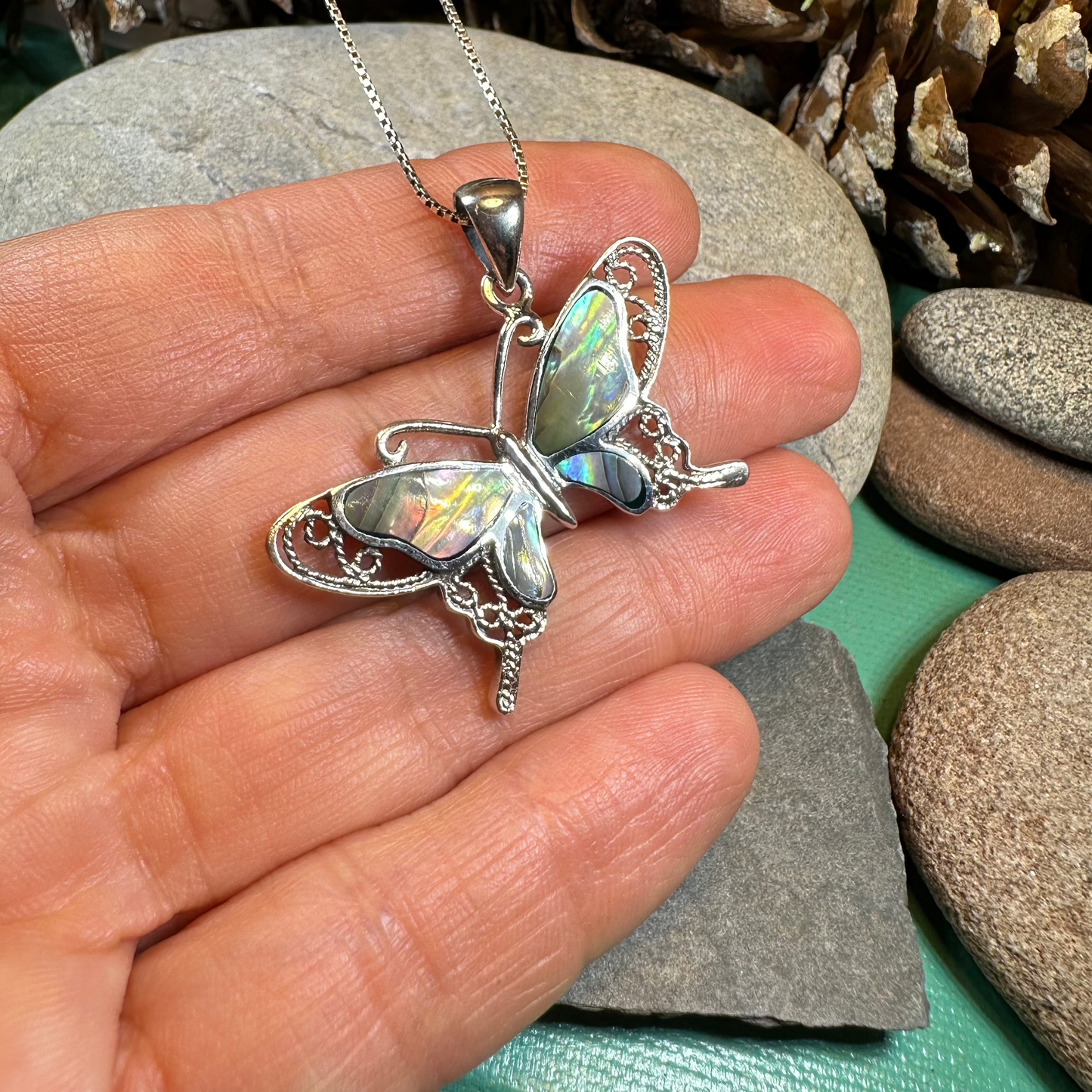 Adeliza Butterfly Necklace in Sterling Silver