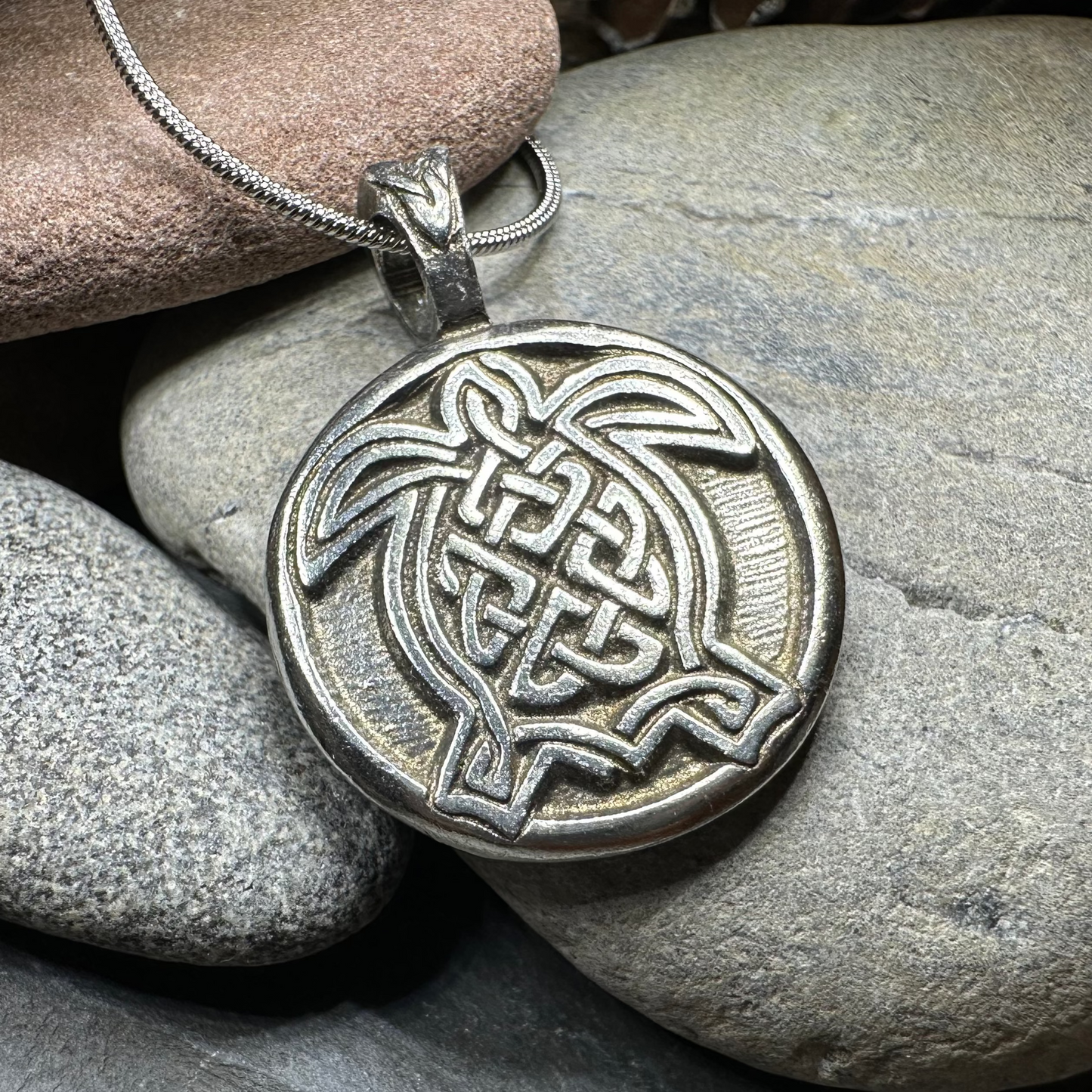 Celtic Turtle Pewter Necklace