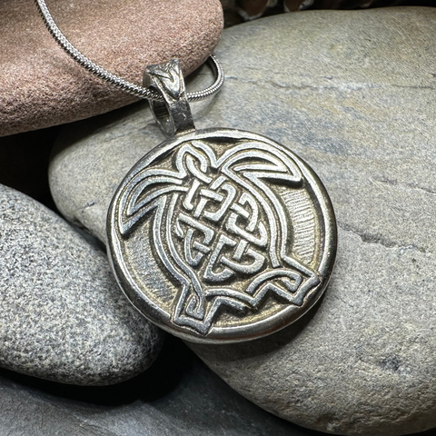 Load image into Gallery viewer, Celtic Turtle Pewter Necklace
