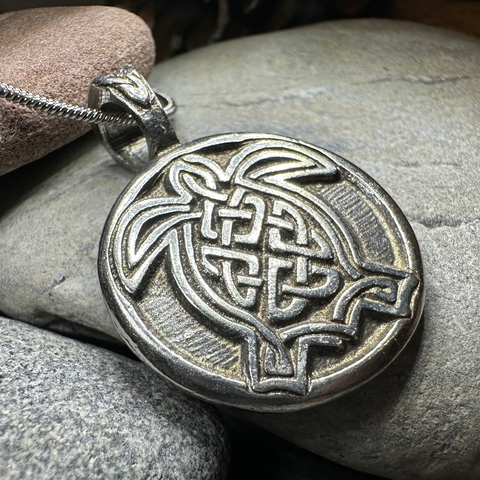 Load image into Gallery viewer, Celtic Turtle Pewter Necklace

