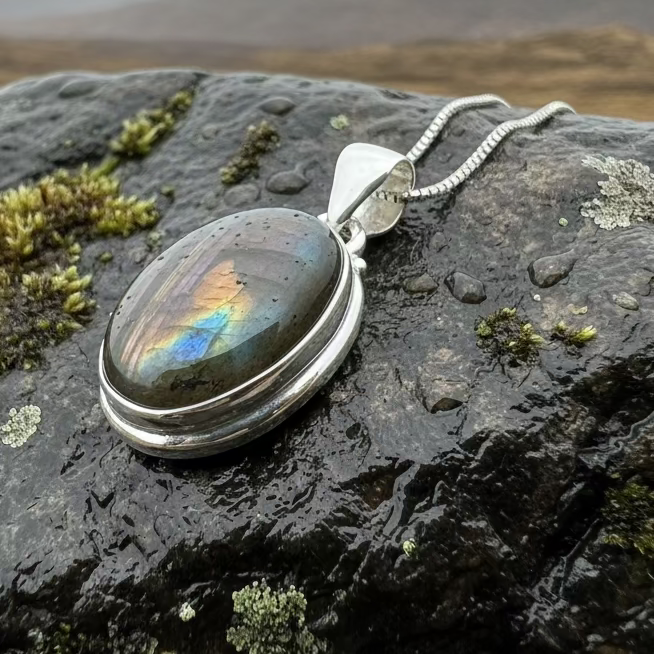 Celtic Purple Night Necklace in sterling silver