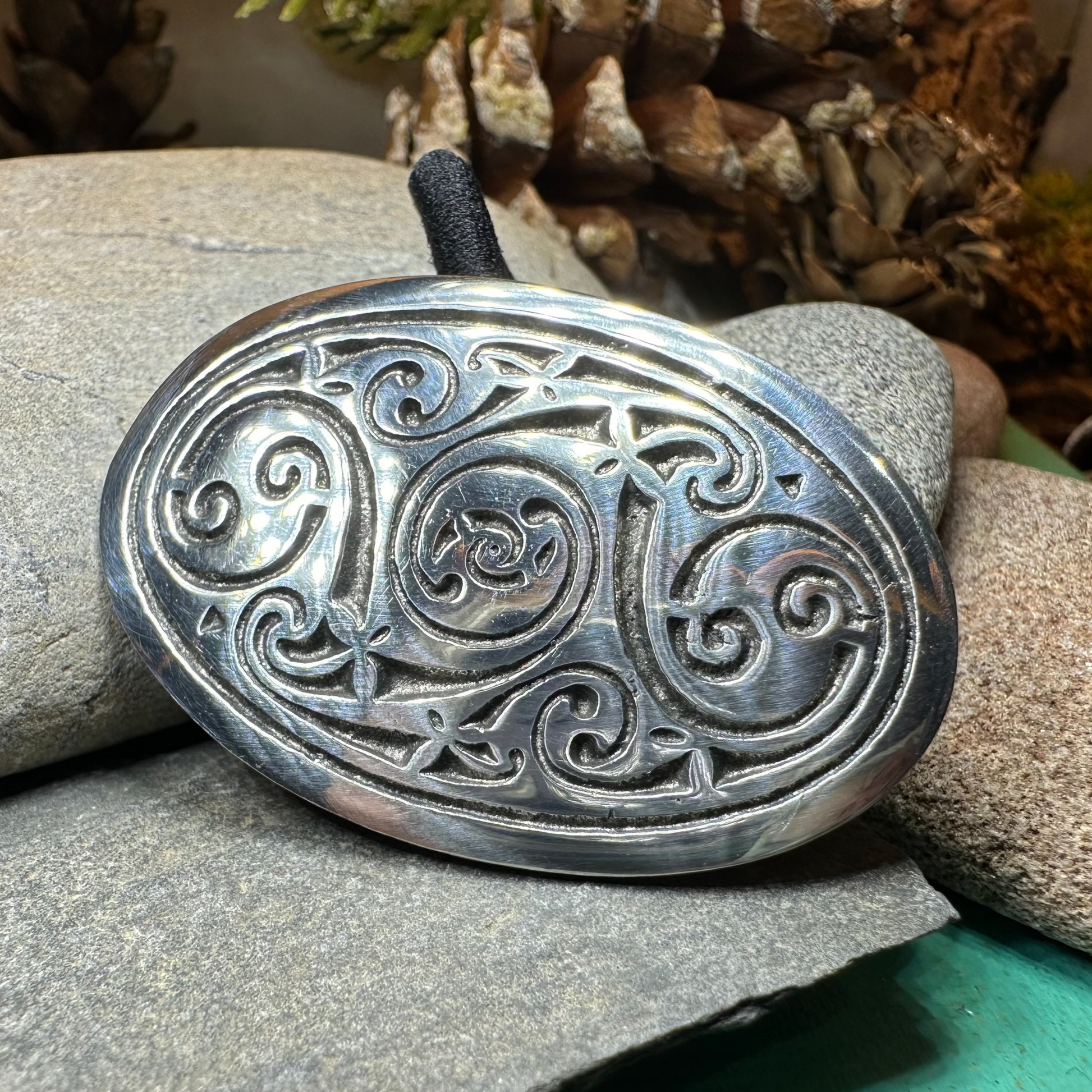 Celtic Dreams Ponytail Holder in pewter