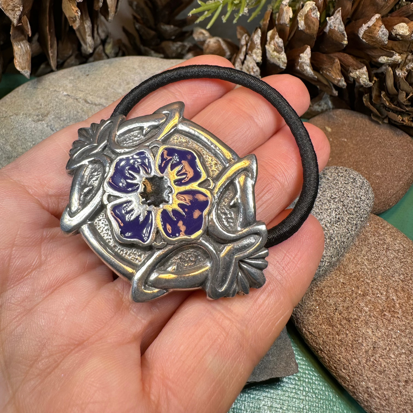 Celtic Pansy Ponytail Holder — view 2