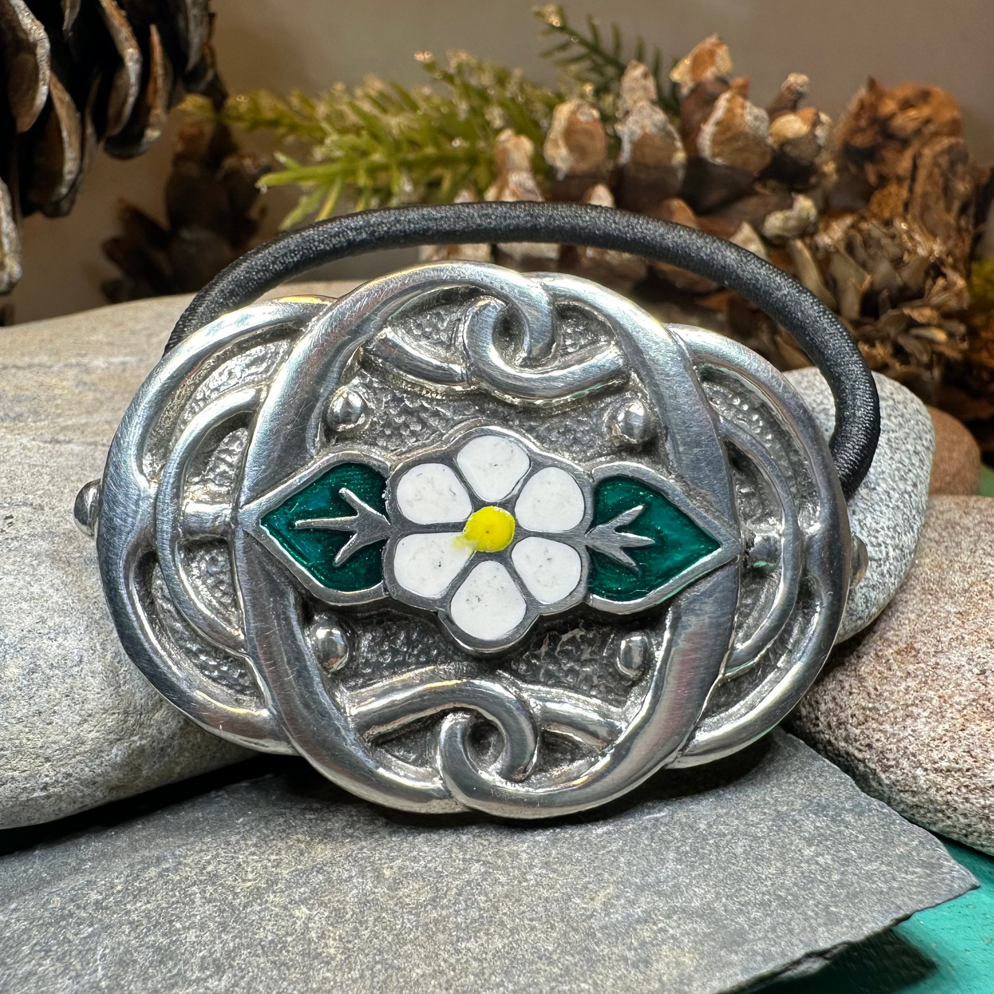 White Rose Ponytail Holder — view 3
