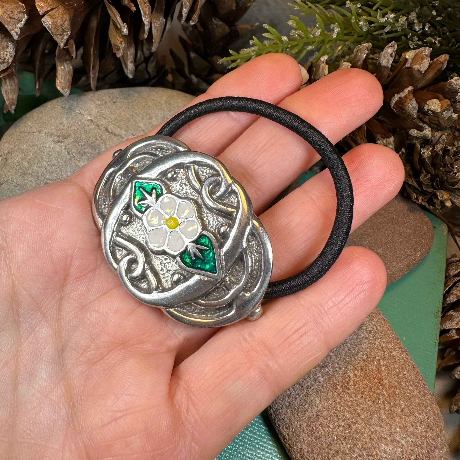 White Rose Ponytail Holder — view 2