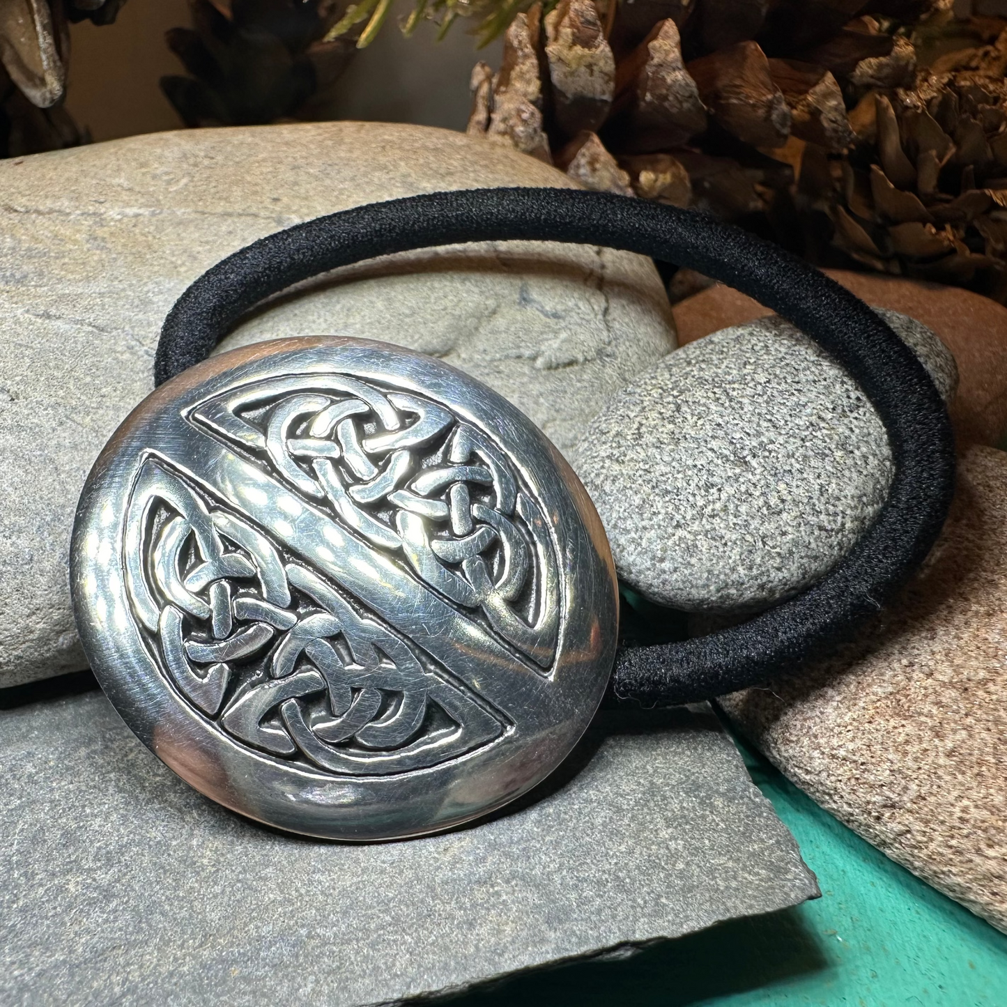 Jayne Celtic Ponytail Holder in pewter