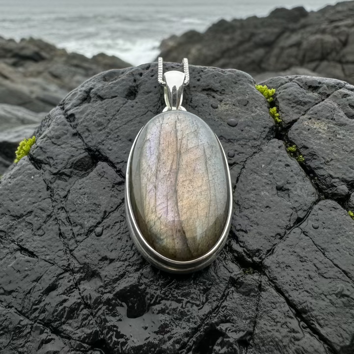 Celtic Purple Night Necklace in sterling silver