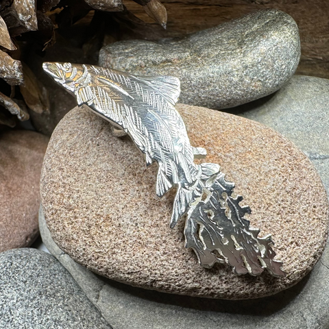 Load image into Gallery viewer, Artisan Irish Salmon of Knowledge Necklace - Made in Ireland
