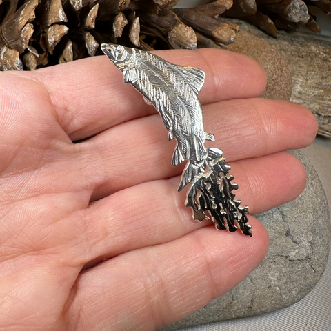 Load image into Gallery viewer, Artisan Irish Salmon of Knowledge Necklace - Made in Ireland
