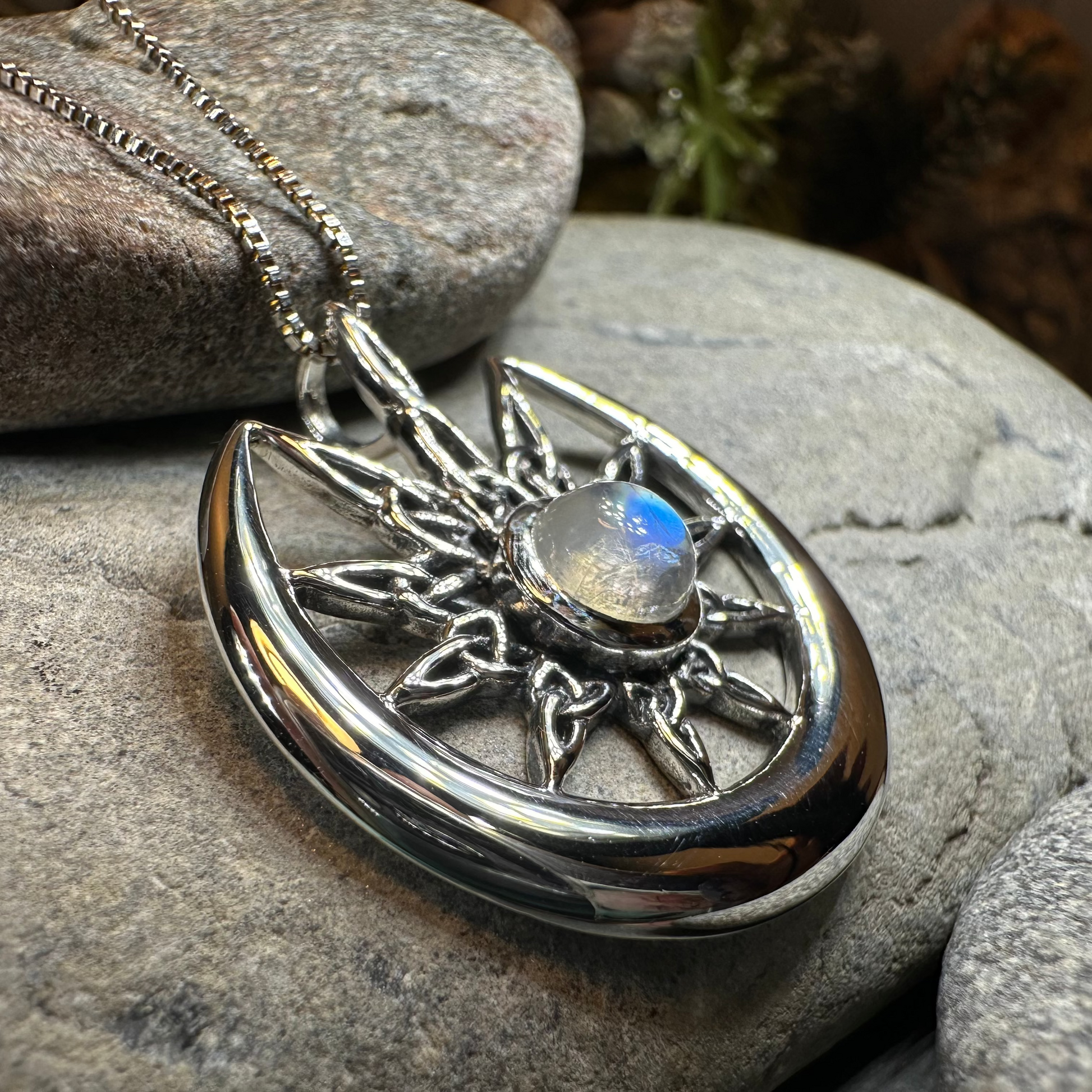 Moon Celtic Star Necklace — view 3