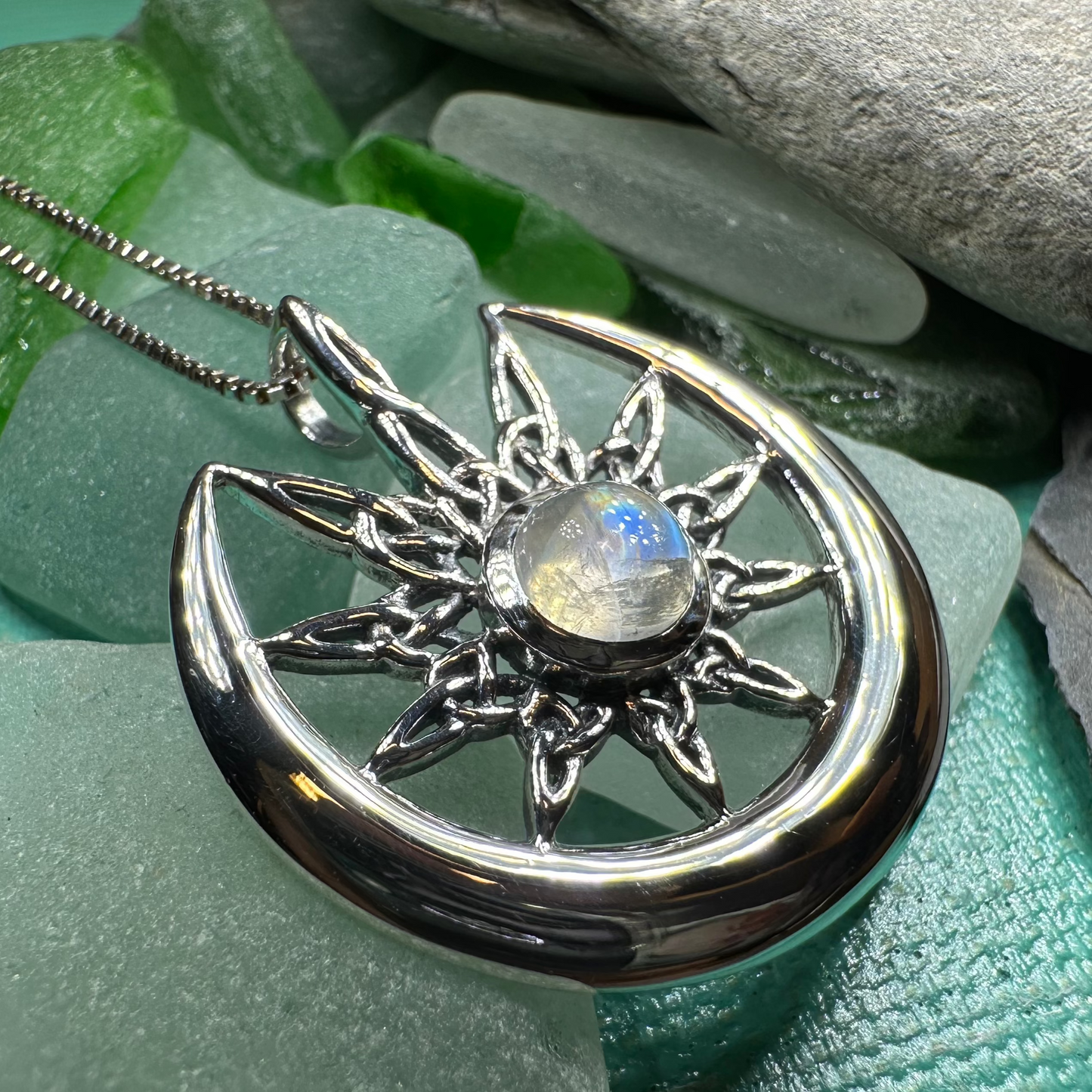 Moon Celtic Star Necklace — view 7