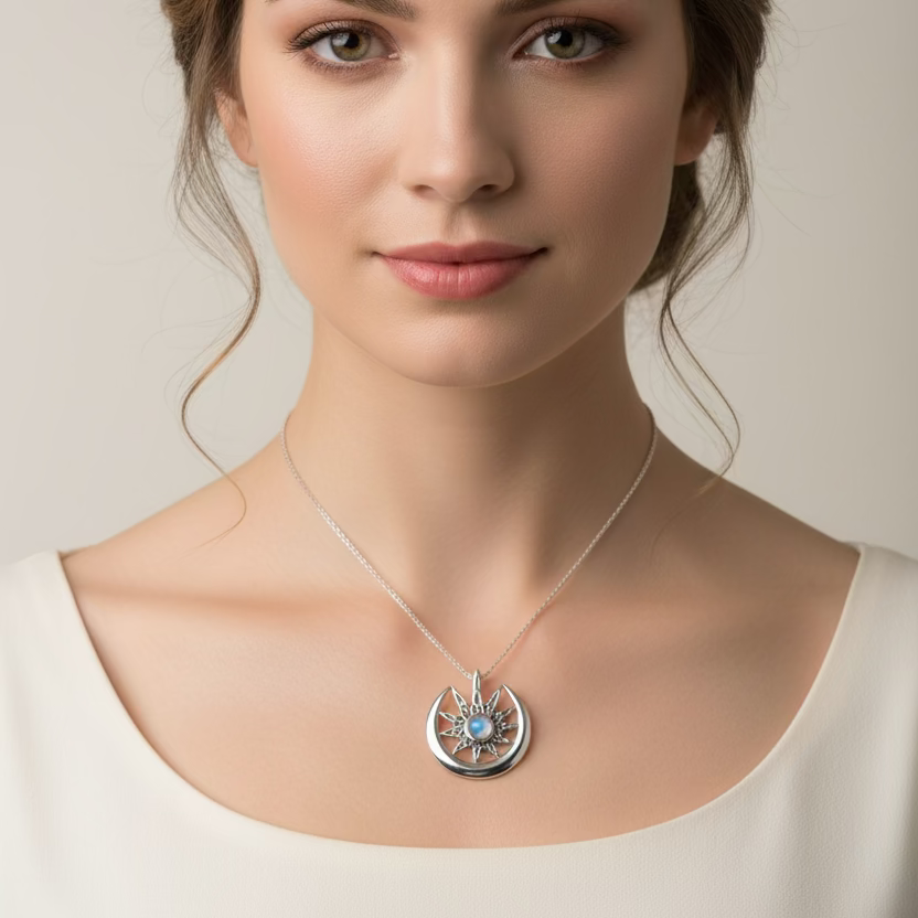 Moon Celtic Star Necklace — view 6