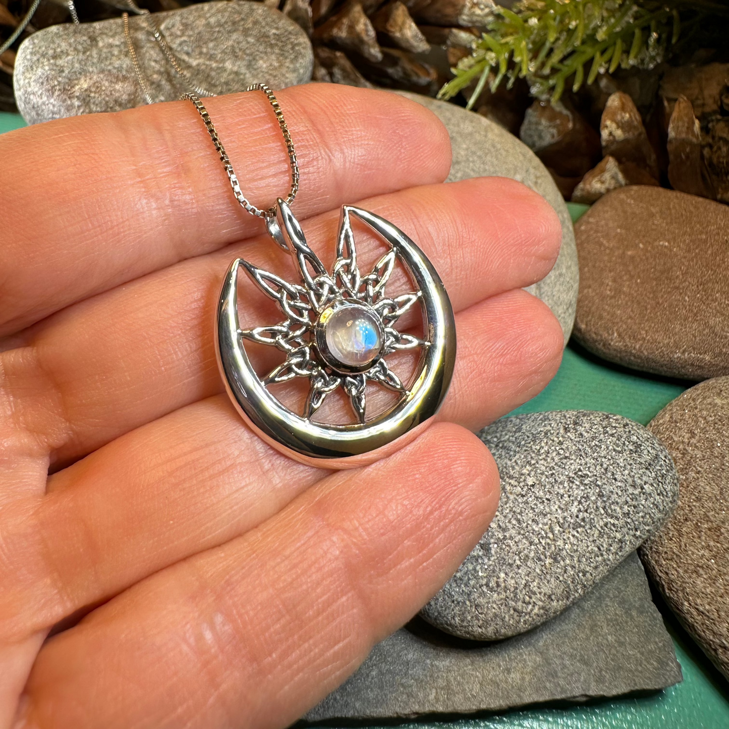 Moon Celtic Star Necklace — view 4