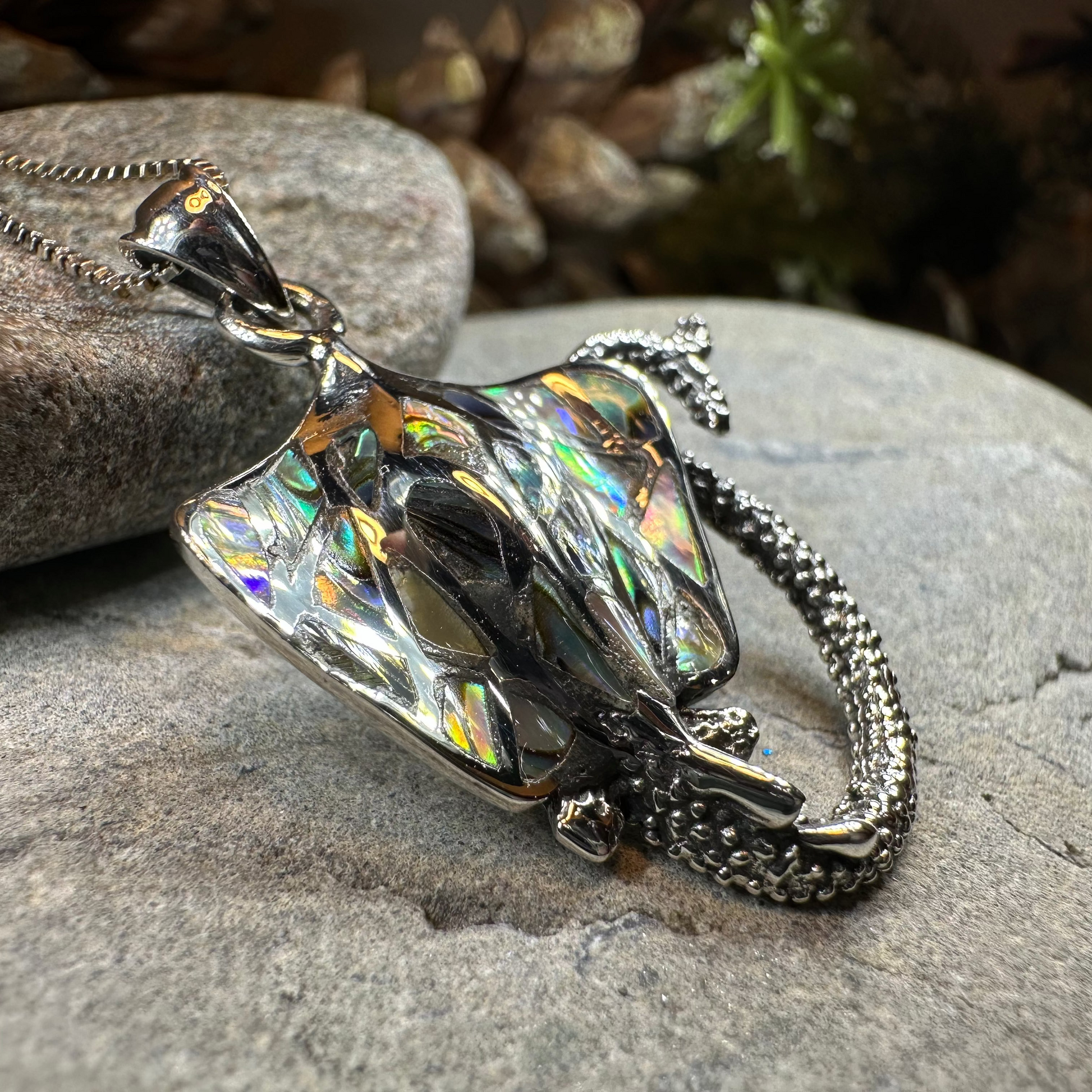 Abalone Manta Ray Necklace — view 9