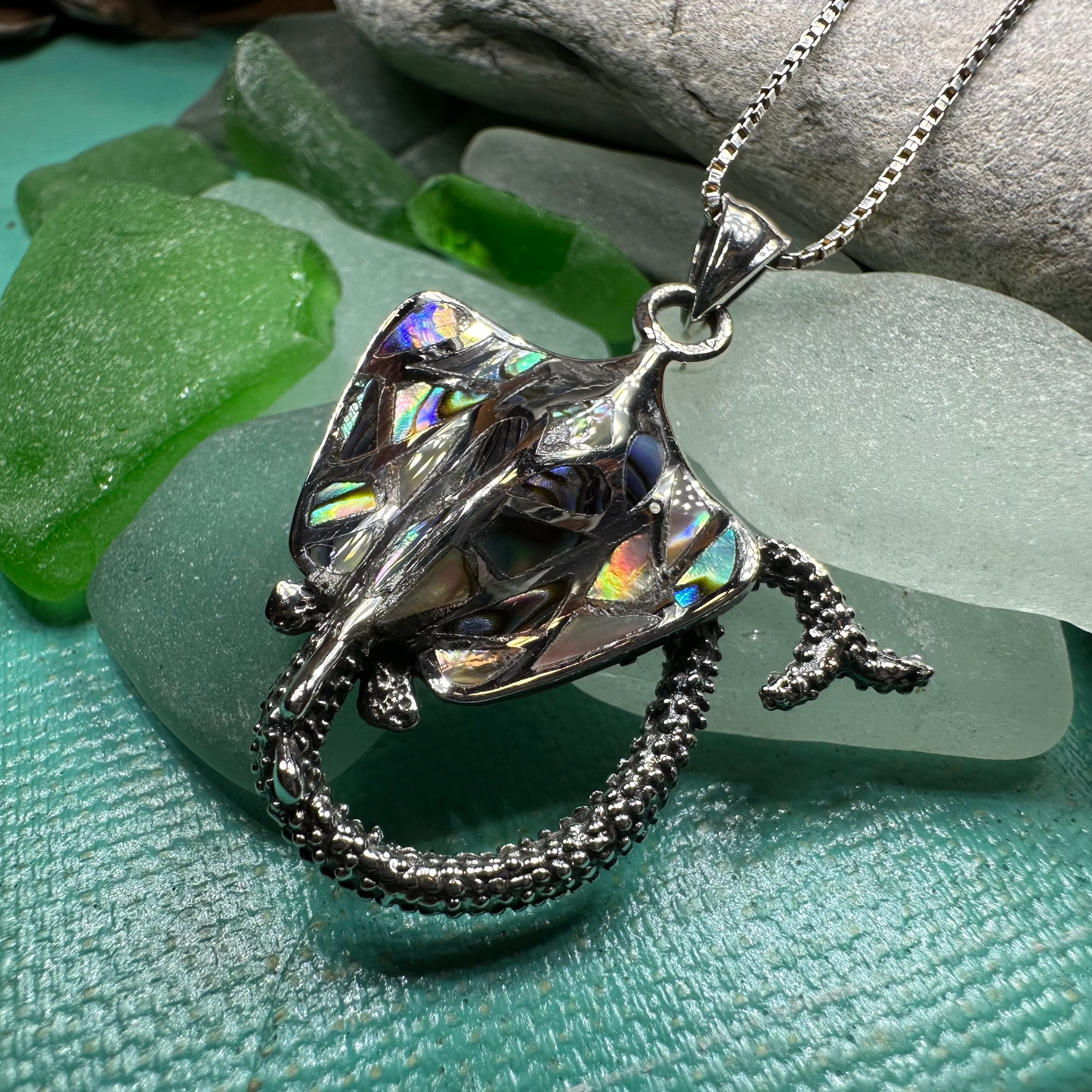 Abalone Manta Ray Necklace — view 6