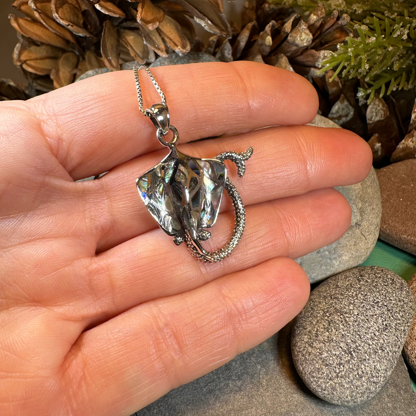 Abalone Manta Ray Necklace — view 7